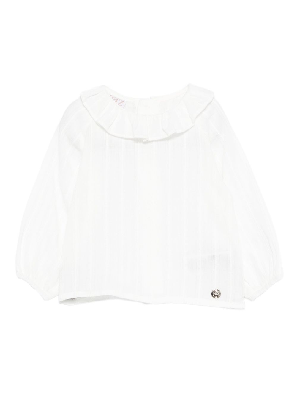 Camicia per neonata Paz Rodríguez bianca con colletto arricciato 006-153044 60 T2011 PaZ RODRIGUEZ KIDS 