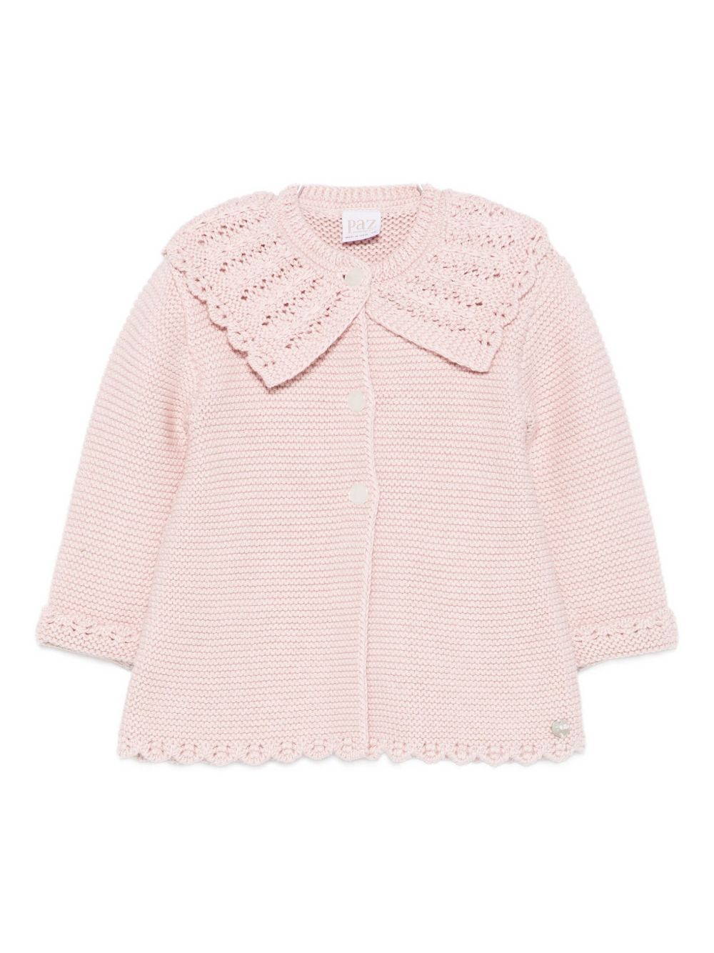 Cardigan per neonata Paz Rodríguez rosa con collo smerlato 009-123100 32 H94 PaZ RODRIGUEZ KIDS 