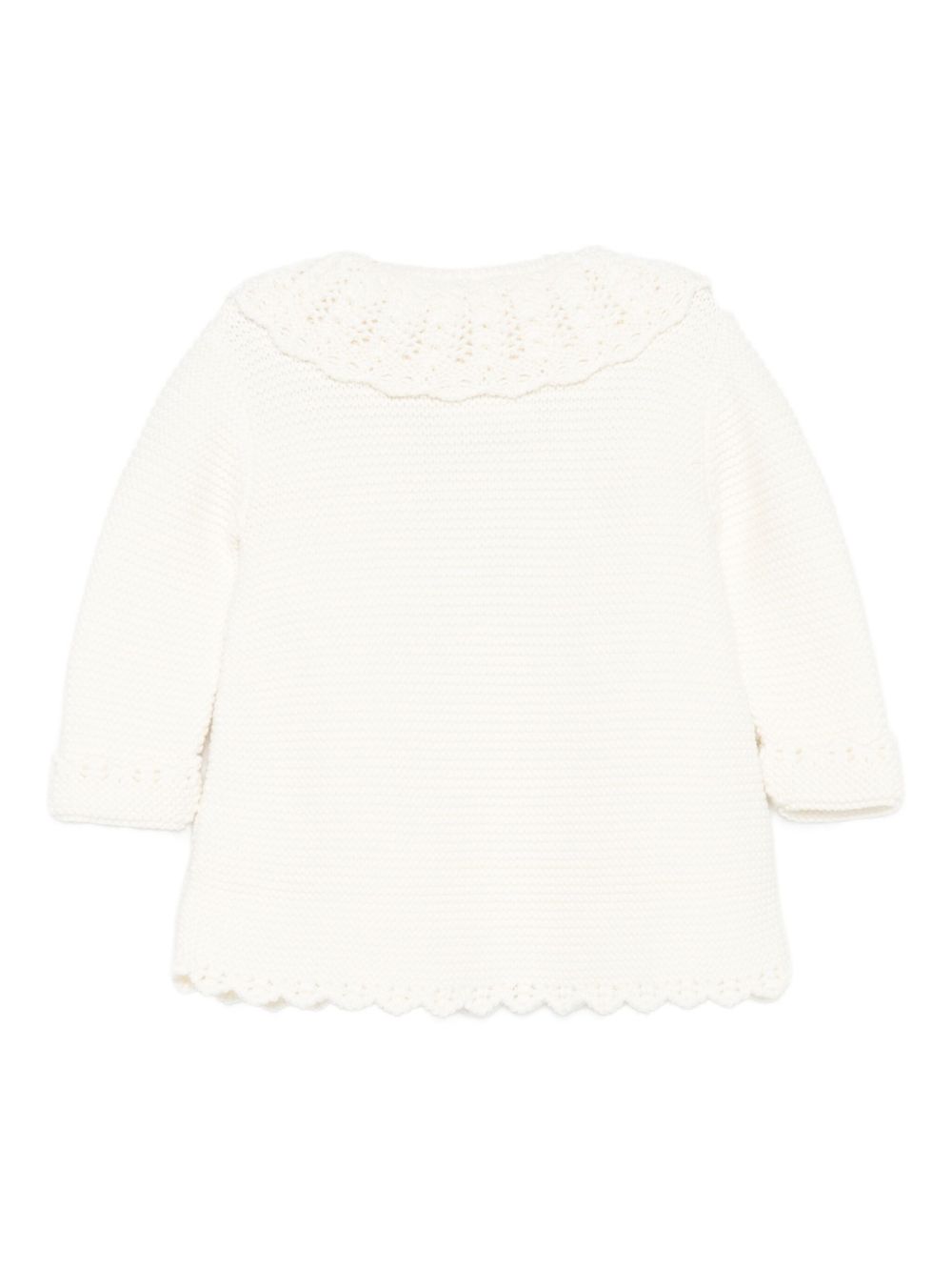 Cardigan per neonata Paz Rodríguez beige con orlo smerlato 009-123100 60 H94 PaZ RODRIGUEZ KIDS 