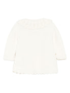 Cardigan per neonata Paz Rodríguez beige con orlo smerlato 009-123100 60 H94 PaZ RODRIGUEZ KIDS 