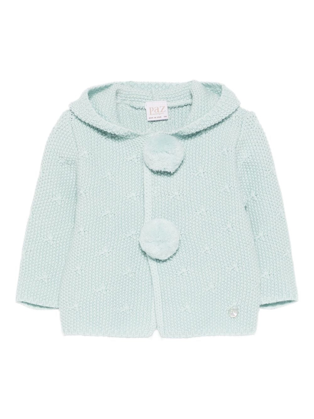 Cardigan per neonato Paz Rodríguez verde con pompon 012-112955 031 H56 PaZ RODRIGUEZ KIDS 