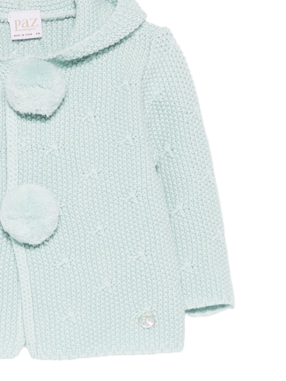 Cardigan per neonato Paz Rodríguez verde con pompon 012-112955 031 H56 PaZ RODRIGUEZ KIDS 