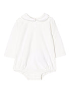 Body in cotone per neonata Paz Rodriguez bianco con cuciture decorative 020-99843J 6060 PaZ RODRIGUEZ KIDS 