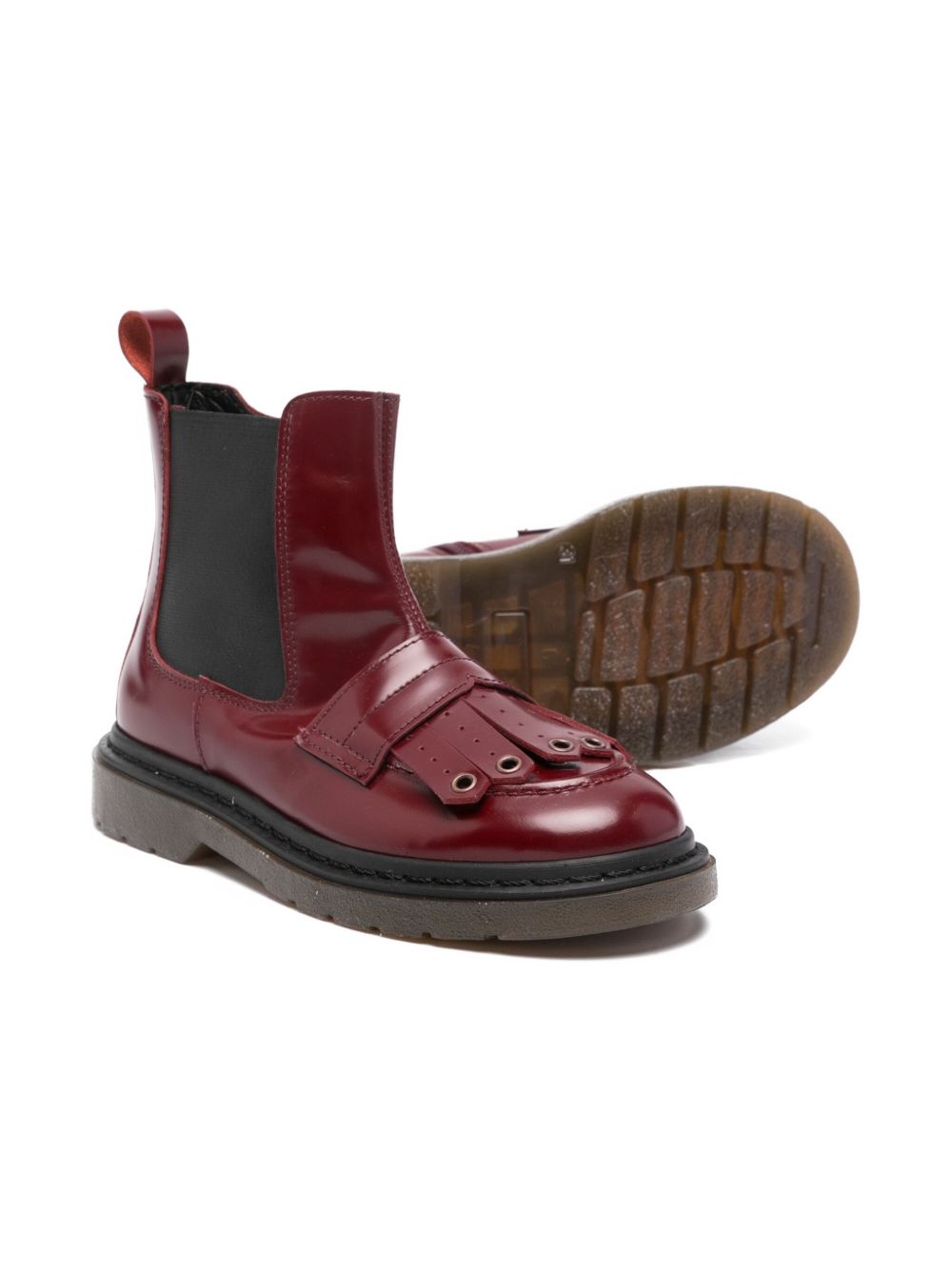 Stivali per bambina Rondinella rossi con dettaglio frange con occhielli decorativi 12097-5C 4930 RONDINELLA KIDS 