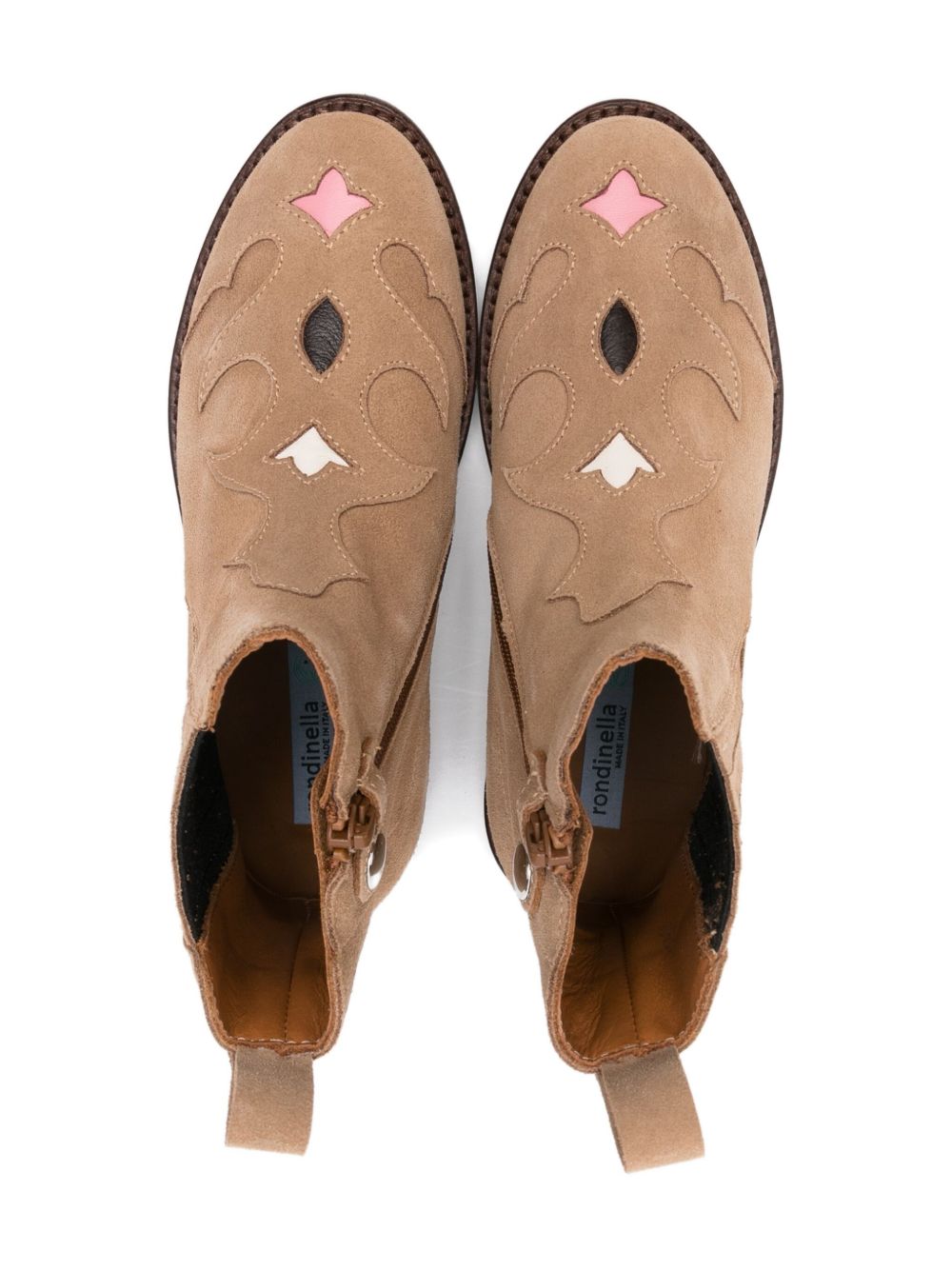 Stivali per bambina Rondinella beige con dettagli applicati 12300D 5683 RONDINELLA KIDS 