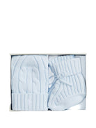 Set berretto e stivali per neonato Polo Ralph Lauren Kids azzurri con polsini a coste 320P01426 001 Ralph Lauren kids 