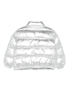 Giubbino per bambina Save The Duck Kids argento con patch con logo J31326G ICED21 10012 SAVE THE DUCK KIDS 