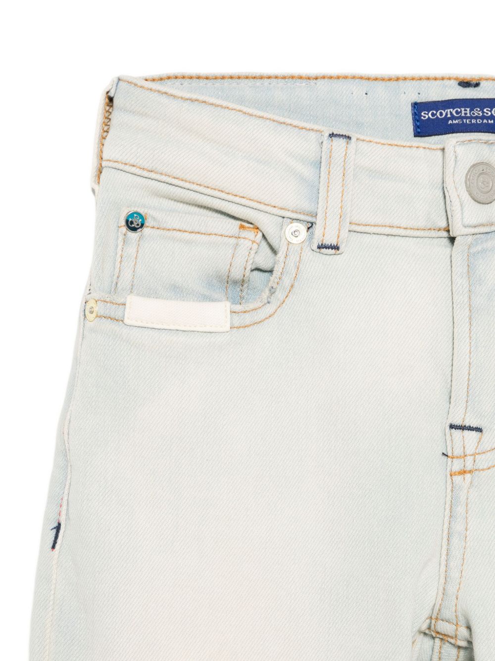 Jeans per bambina Scotch & Soda Kids azzurri con dettagli ricamati 180625 260 SCOTCH&SODA KIDS 