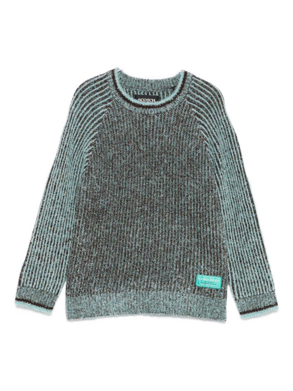 Maglione per bambina Scotch & Soda Kids verde con toppa con logo 180699 300 SCOTCH&SODA KIDS 