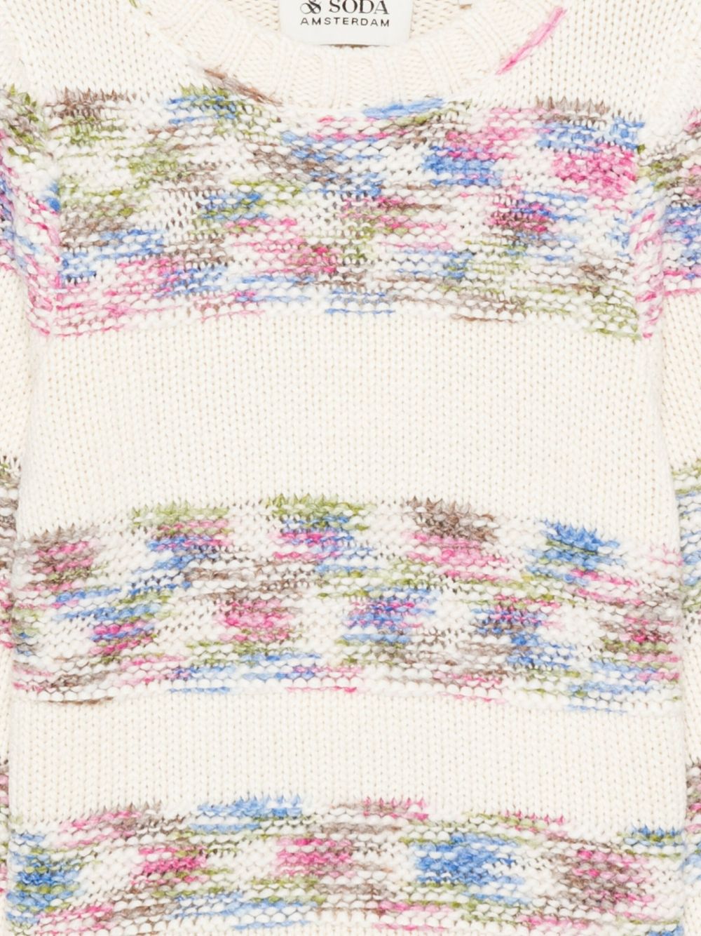 Maglione per bambina Scotch & Soda Kids bianco con dettagli a righe multicolore 180813 260 SCOTCH&SODA KIDS 