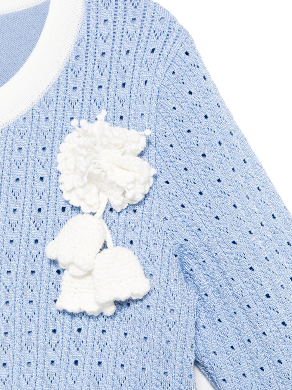 Cardigan per bambina Self-Portrait Kids azzurro con applicazione PF25 716CBL BLUE SELF-PORTRAIT KIDS 
