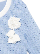 Cardigan per bambina Self-Portrait Kids azzurro con applicazione PF25 716CBL BLUE SELF-PORTRAIT KIDS 