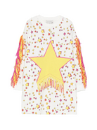 Abito per bambina Stella McCartney Kids bianco con stampa stelle e frange TX1B60 Z3092 103MC STELLA McCARTNEY KIDS 