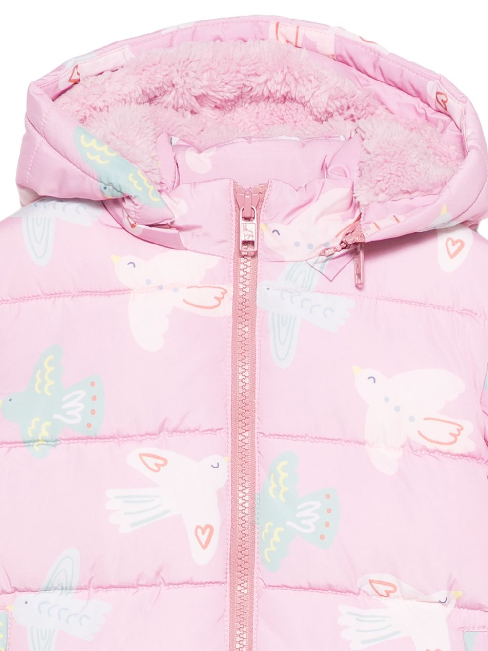 Piumino per neonata Stella McCartney Kids rosa con stampa uccelli TX2067 Z3221 568MC STELLA McCARTNEY KIDS 