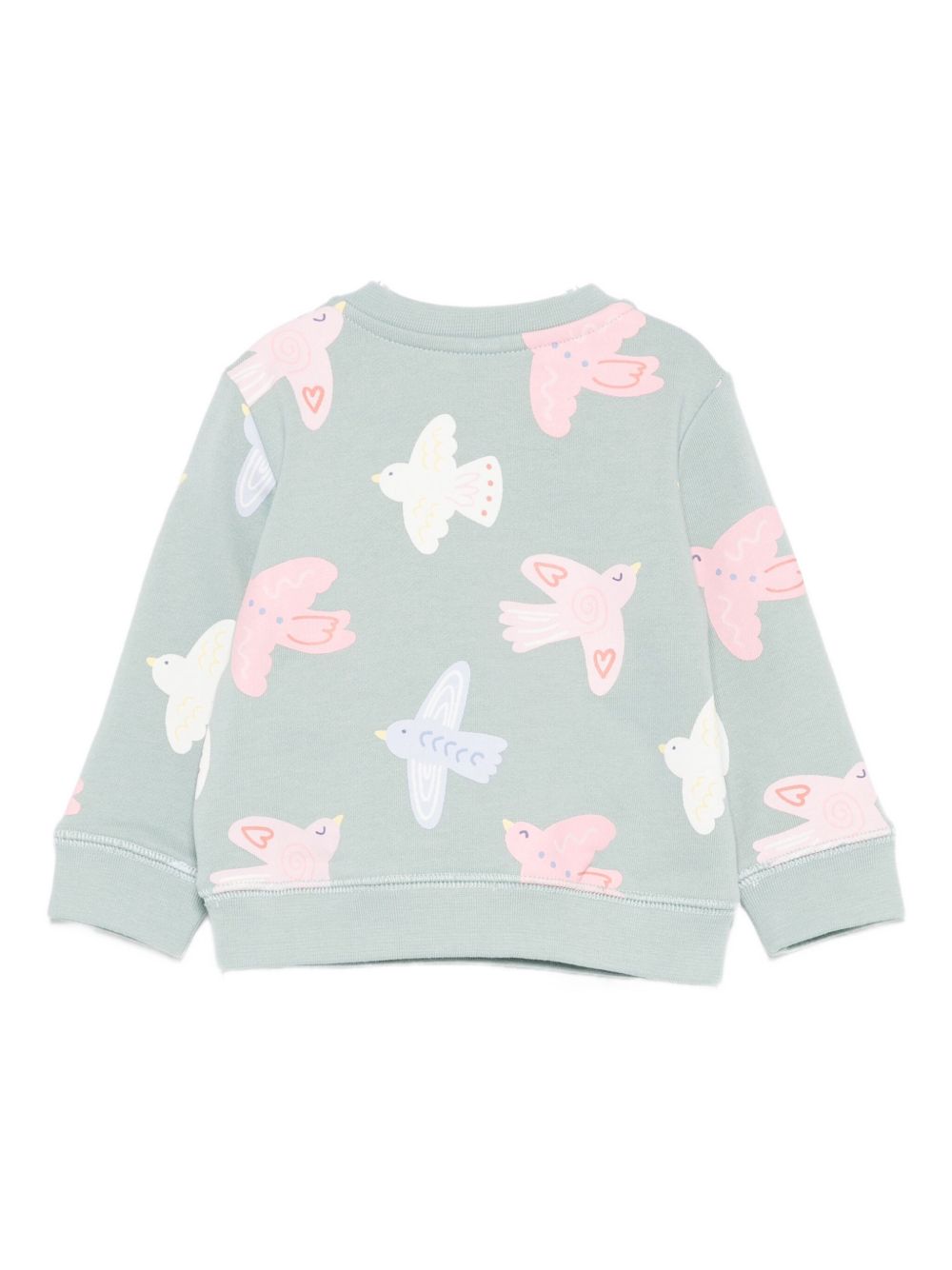 Felpa per neonata Stella McCartney Kids verde con stampa uccellini TX4070 Z3206 923MC STELLA McCARTNEY KIDS 