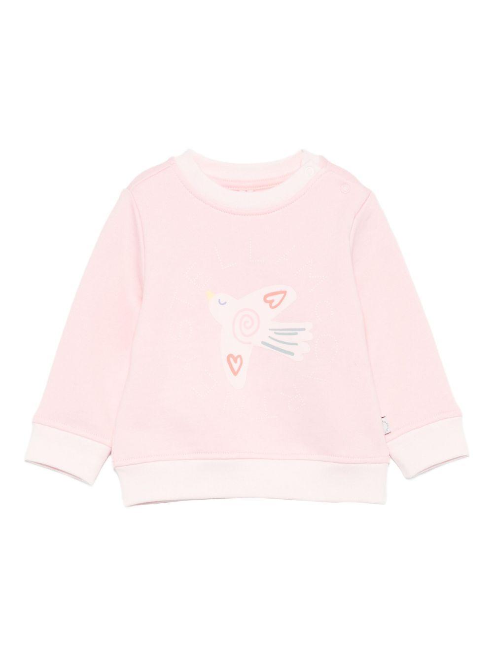 Felpa per neonata Stella McCartney Kids rosa con stampa di uccelli TX4100 Z3059 511 STELLA McCARTNEY KIDS 