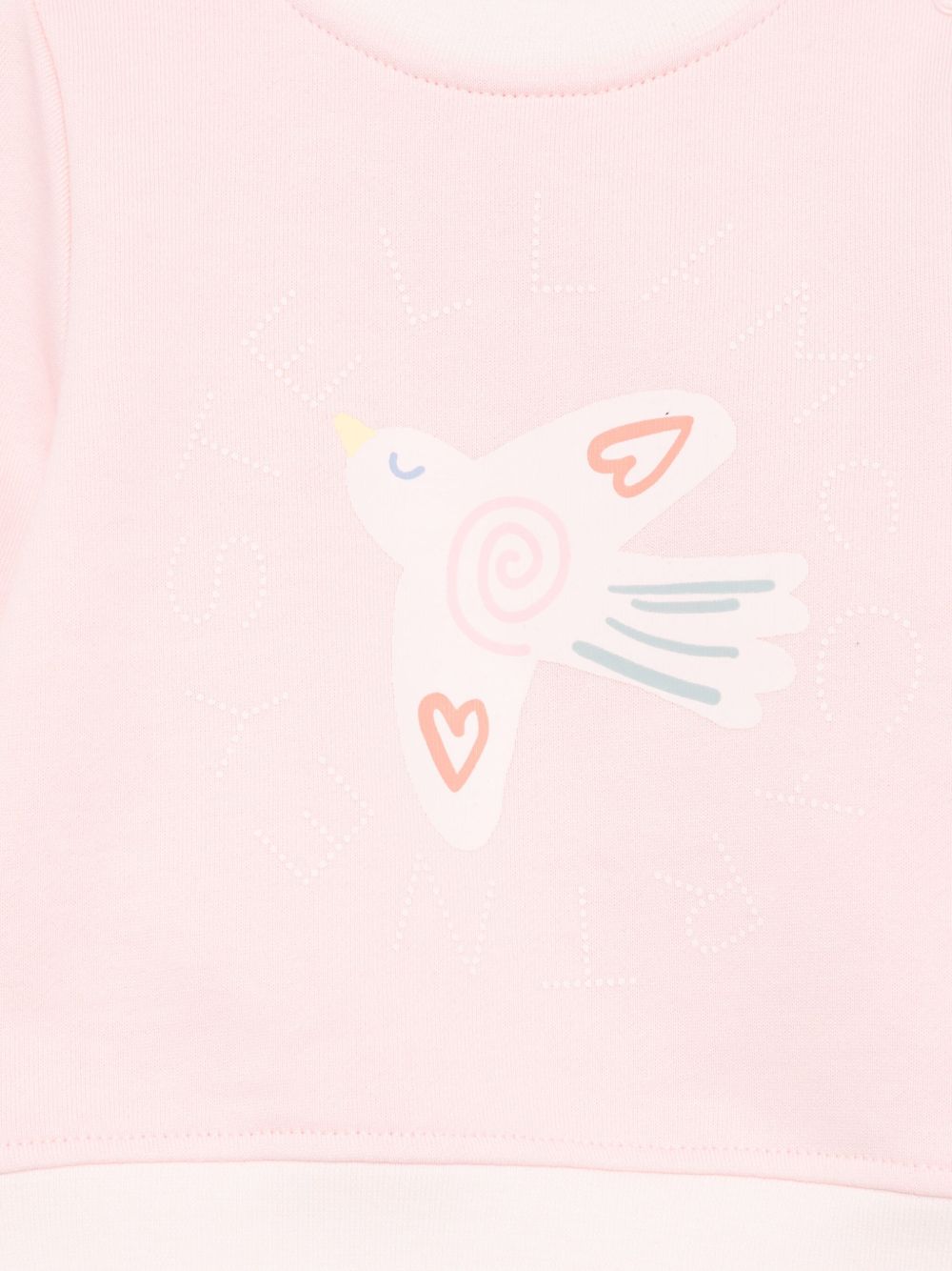 Felpa per neonata Stella McCartney Kids rosa con stampa di uccelli TX4100 Z3059 511 STELLA McCARTNEY KIDS 