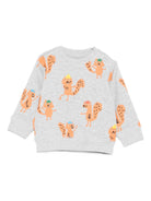 Felpa per neonato Stella McCartney Kids grigio con stampa scoiattoli TX4590 Z3199 807MC STELLA McCARTNEY KIDS 