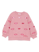 Felpa per bambina Stella McCartney Kids rosa con labbra decorate TX4C30 Z3061 883 STELLA McCARTNEY KIDS 