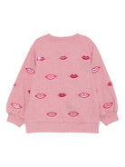 Felpa per bambina Stella McCartney Kids rosa con labbra decorate TX4C30 Z3061 883 STELLA McCARTNEY KIDS 