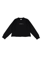 Felpa per bambina Stella McCartney Kids nera con logo ricamato sul davanti TX4C50 Z0453 961 STELLA McCARTNEY KIDS 