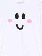 Felpa per bambina Stella McCartney Kids bianco con stampa faccina TX4C90 Z0453 100 STELLA McCARTNEY KIDS 