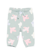Pantaloni per neonata Stella McCartney Kids verde con coulisse e stampa di uccelli TX6090 Z3206 923MC STELLA McCARTNEY KIDS 
