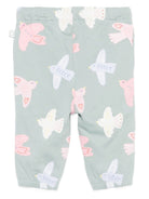 Pantaloni per neonata Stella McCartney Kids verde con coulisse e stampa di uccelli TX6090 Z3206 923MC STELLA McCARTNEY KIDS 