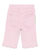 Pantaloni per neonata Stella McCartney Kids rosa con orlo smerlato TX6110 Z0156 568 STELLA McCARTNEY KIDS 