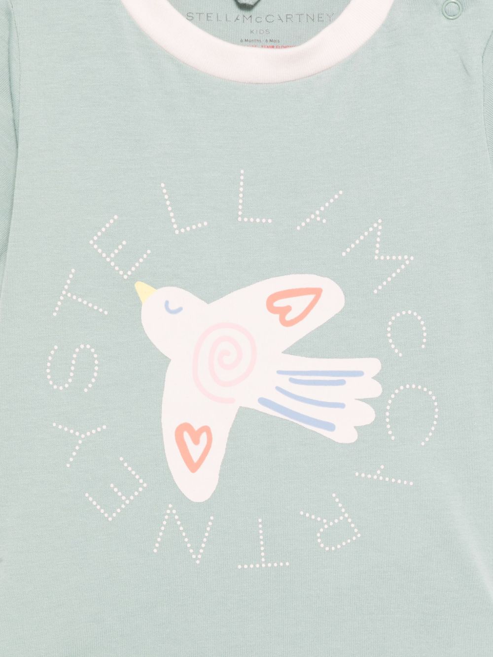 T-shirt per neonata Stella McCartney Kids verde con stampa sul davanti TX8091 Z0434 923 STELLA McCARTNEY KIDS 