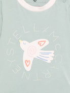 T-shirt per neonata Stella McCartney Kids verde con stampa sul davanti TX8091 Z0434 923 STELLA McCARTNEY KIDS 