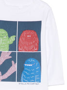 T-shirt per neonato Stella McCartney Kids bianco con stampa grafica TX8550 Z0434 100 STELLA McCARTNEY KIDS 