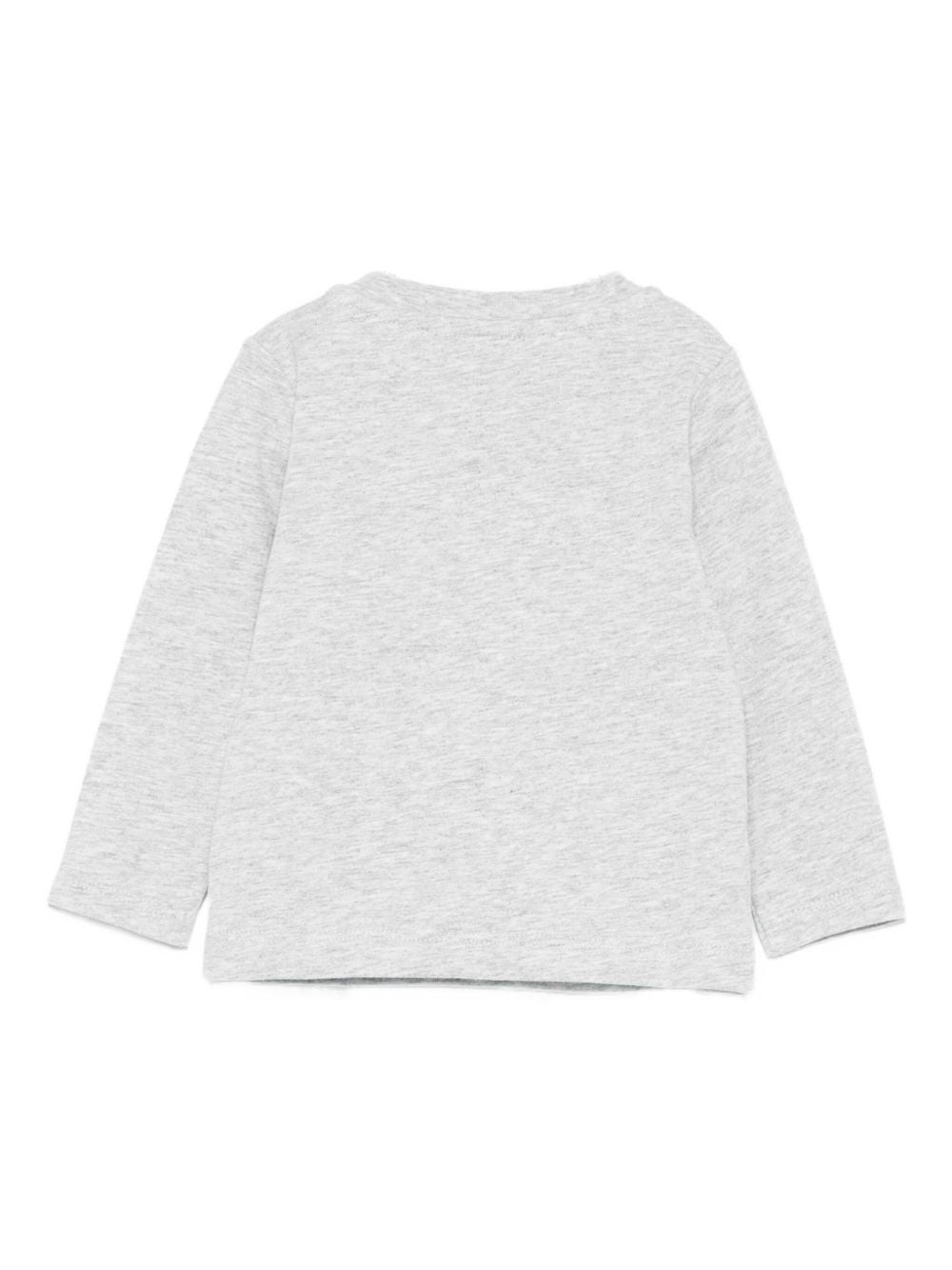 T-shirt per neonato Stella McCartney Kids grigio a maniche lunghe con stampa TX8580 Z0434 807 STELLA McCARTNEY KIDS 