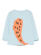 T-shirt per neonato Stella McCartney Kids azzurro con stampa scoiattolo TX8600 Z0434 670 STELLA McCARTNEY KIDS 