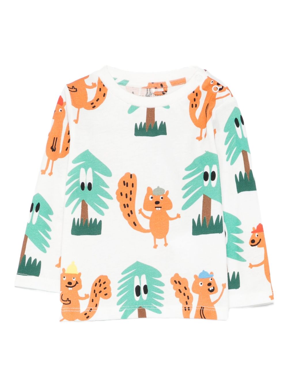 T-shirt per neonato Stella McCartney Kids bianco con stampa scoiattolo TX8640 Z3151 101MC STELLA McCARTNEY KIDS 