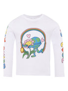 T-shirt per bambini Stella McCartney Kids bianco con stampa grafica TX8A00 Z0434 100 STELLA McCARTNEY KIDS 