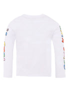 T-shirt per bambini Stella McCartney Kids bianco con stampa grafica TX8A00 Z0434 100 STELLA McCARTNEY KIDS 