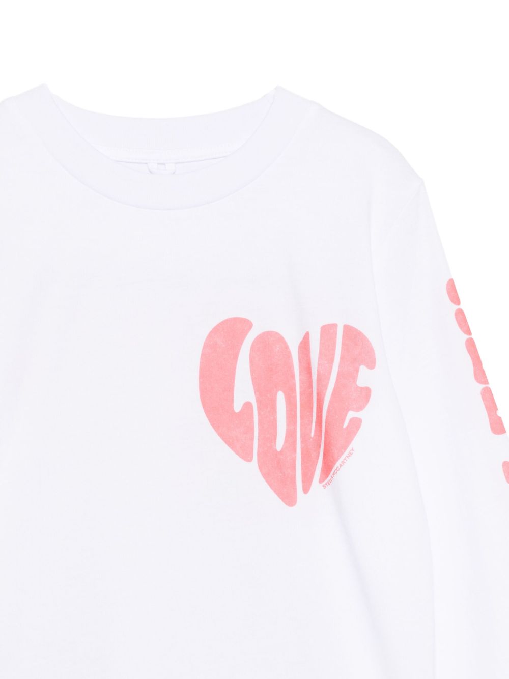 T-shirt per bambina Stella McCartney Kids bianca con stampa a cuore TX8B90 Z0434 100 STELLA McCARTNEY KIDS 