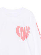 T-shirt per bambina Stella McCartney Kids bianca con stampa a cuore TX8B90 Z0434 100 STELLA McCARTNEY KIDS 
