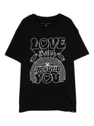 T-shirt per bambini Stella McCartney Kids nera con stampa sul davanti TX8C01 Z0434 961 STELLA McCARTNEY KIDS 