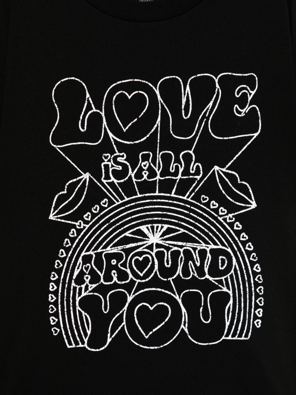 T-shirt per bambini Stella McCartney Kids nera con stampa sul davanti TX8C01 Z0434 961 STELLA McCARTNEY KIDS 
