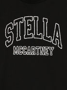 T-shirt per bambini Stella McCartney Kids nera con logo sul davanti TX8C31 Z0434 961 STELLA McCARTNEY KIDS 