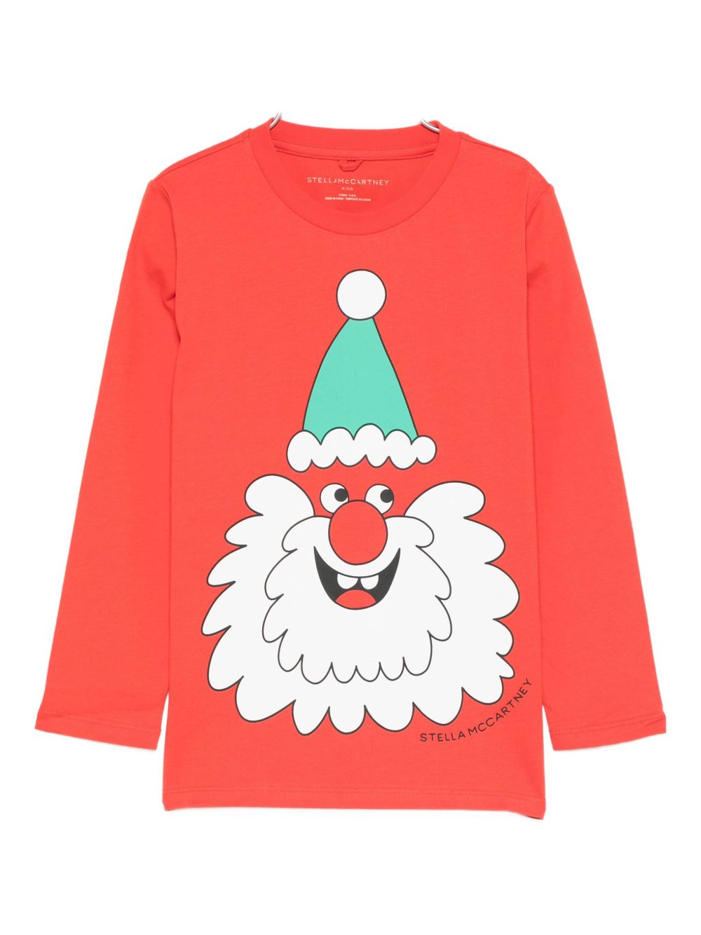 T-shirt per bambini Stella McCartney Kids rosso con stampa natalizia TX8P00 Z0434 421 STELLA McCARTNEY KIDS 