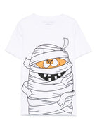T-shirt per bambino Stella McCartney Kids bianca con stampa mummia TX8P11 Z0434 100 STELLA McCARTNEY KIDS 