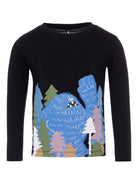 T-shirt per bambino Stella McCartney Kids nera con grafica Bigfoot TX8Q70 Z0434 930 STELLA McCARTNEY KIDS 