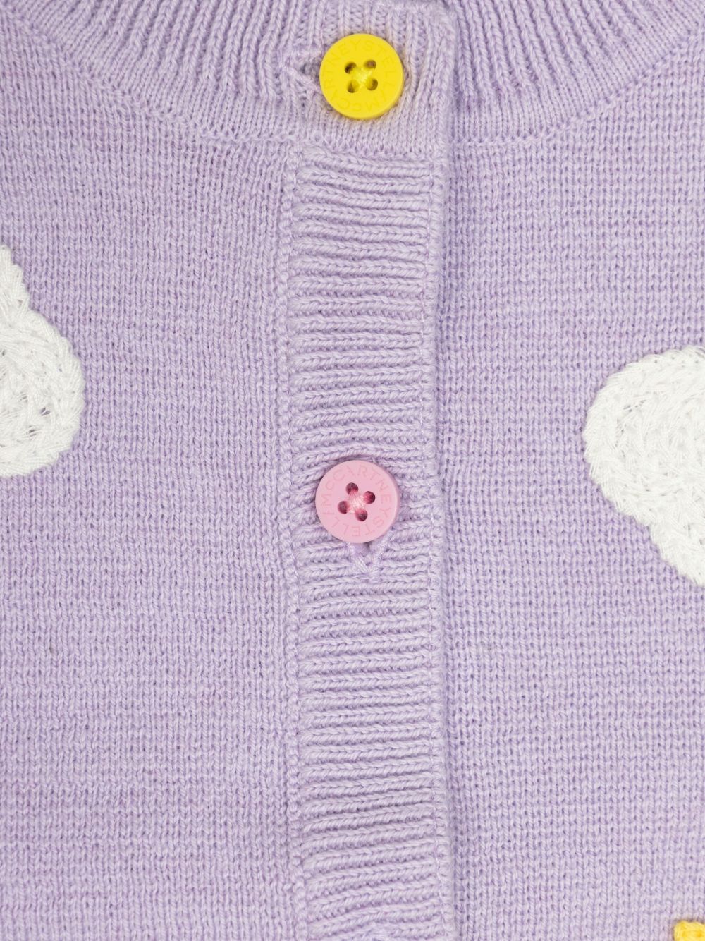Cardigan per neonata Stella McCartney Kids viola con applicazione TX9000 Z1528 522 STELLA McCARTNEY KIDS 