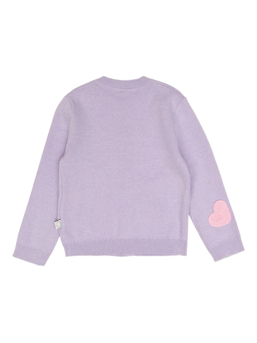 Cardigan per neonata Stella McCartney Kids viola con applicazione TX9000 Z1528 522 STELLA McCARTNEY KIDS 