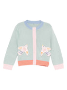 Cardigan per neonata Stella McCartney Kids verde con applicazione TX9030 Z1528 923 STELLA McCARTNEY KIDS 