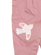 Salopette per neonata Stella McCartney Kids rosa con ricamo uccelli TXA012 Z0156 51I STELLA McCARTNEY KIDS 