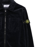 Camicia  per bambino Stone Island Junior blu a coste con zip K2S161200003S0199 V0020 STONE ISLAND KIDS 